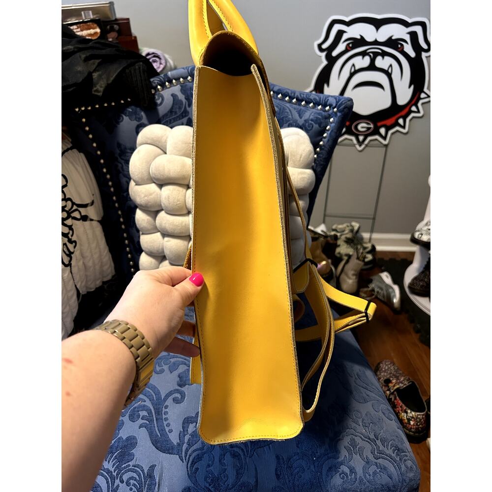 Dr Martens Kiev Yellow Leather Backpack - Picture 2 of 11